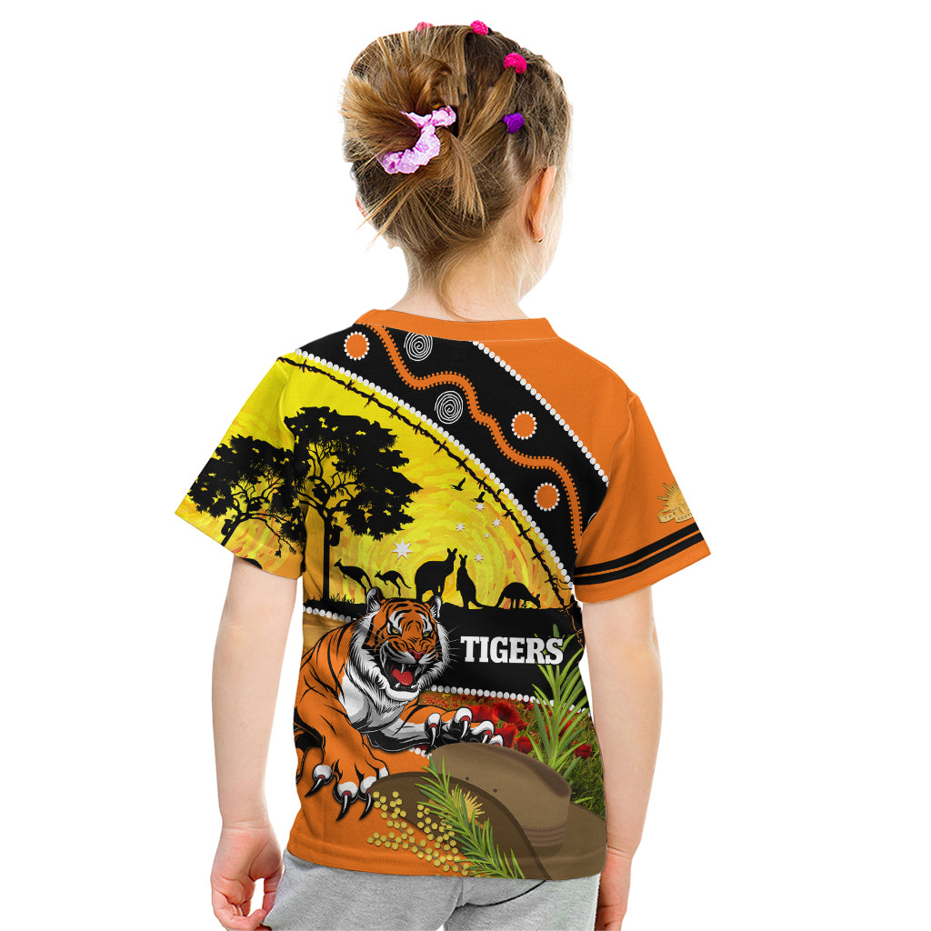 Tigers Rugby ANZAC Day Kid T Shirt Wests Mascot Rosemary Starry Night