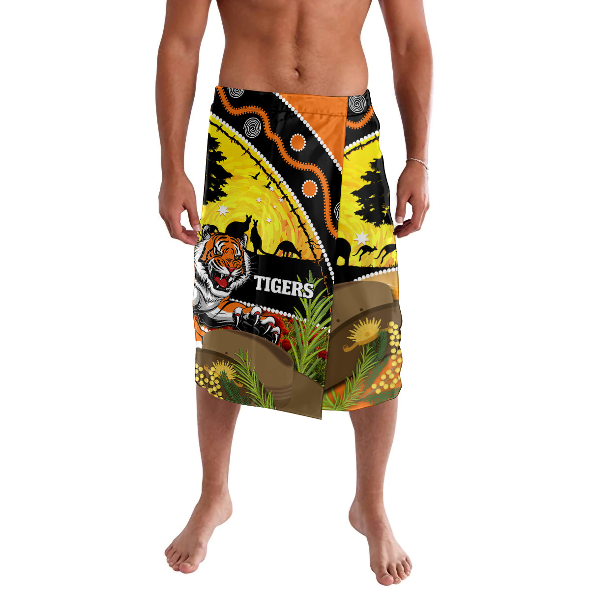 Tigers Rugby ANZAC Day Lavalava Wests Mascot Rosemary Starry Night