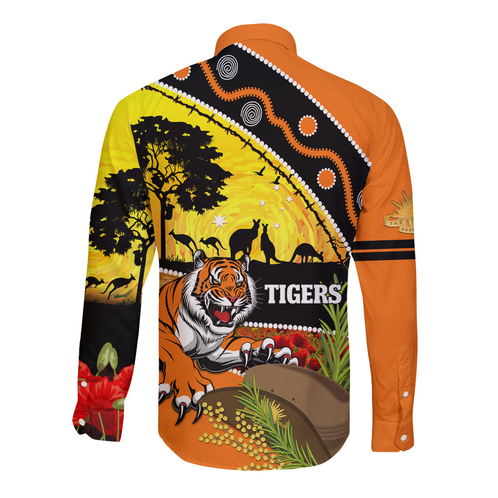 Tigers Rugby ANZAC Day Long Sleeve Button Shirt Wests Mascot Rosemary Starry Night