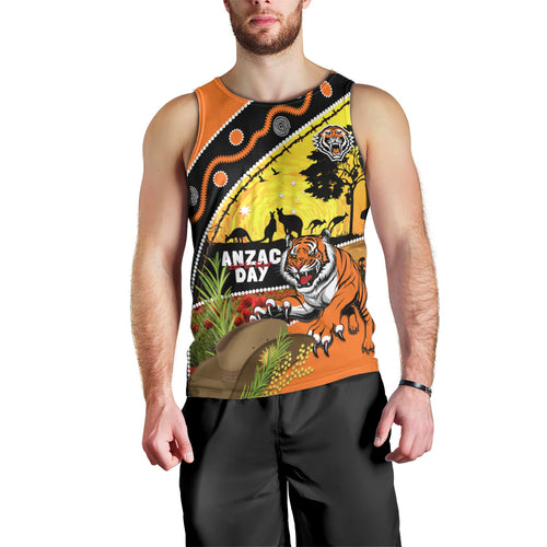 Tigers Rugby ANZAC Day Men Tank Top Wests Mascot Rosemary Starry Night