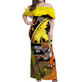 Tigers Rugby ANZAC Day Off Shoulder Maxi Dress Wests Mascot Rosemary Starry Night