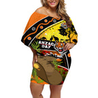 Tigers Rugby ANZAC Day Off Shoulder Short Dress Wests Mascot Rosemary Starry Night
