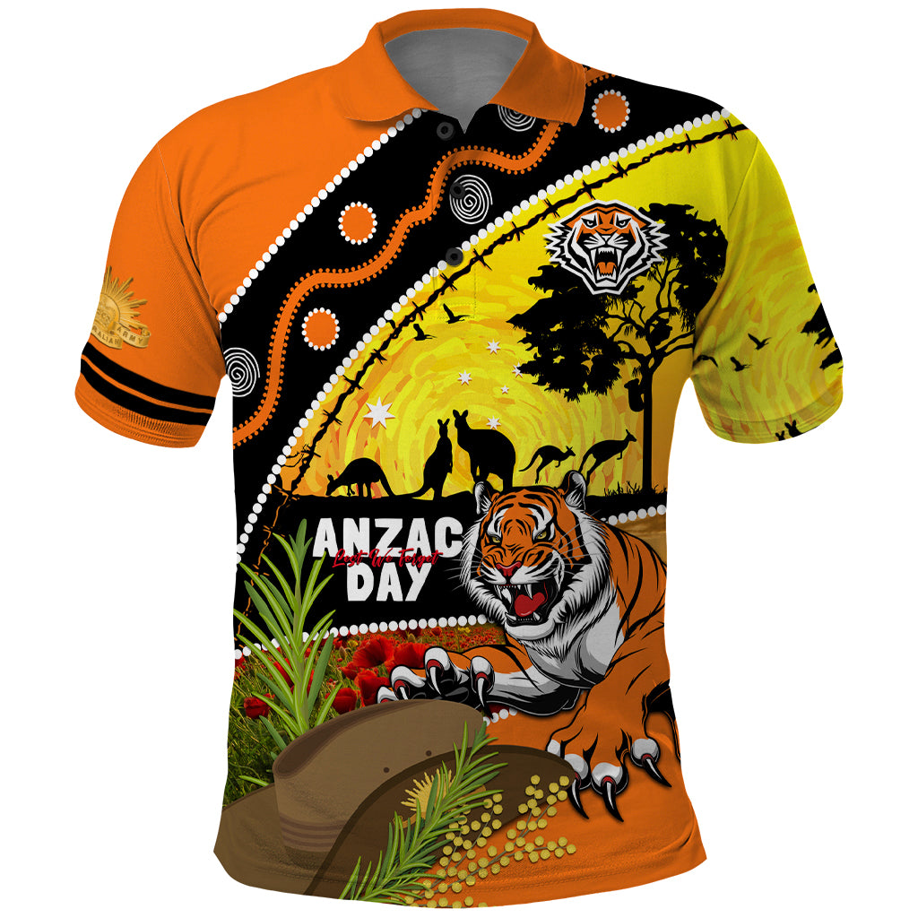 Tigers Rugby ANZAC Day Polo Shirt Wests Mascot Rosemary Starry Night