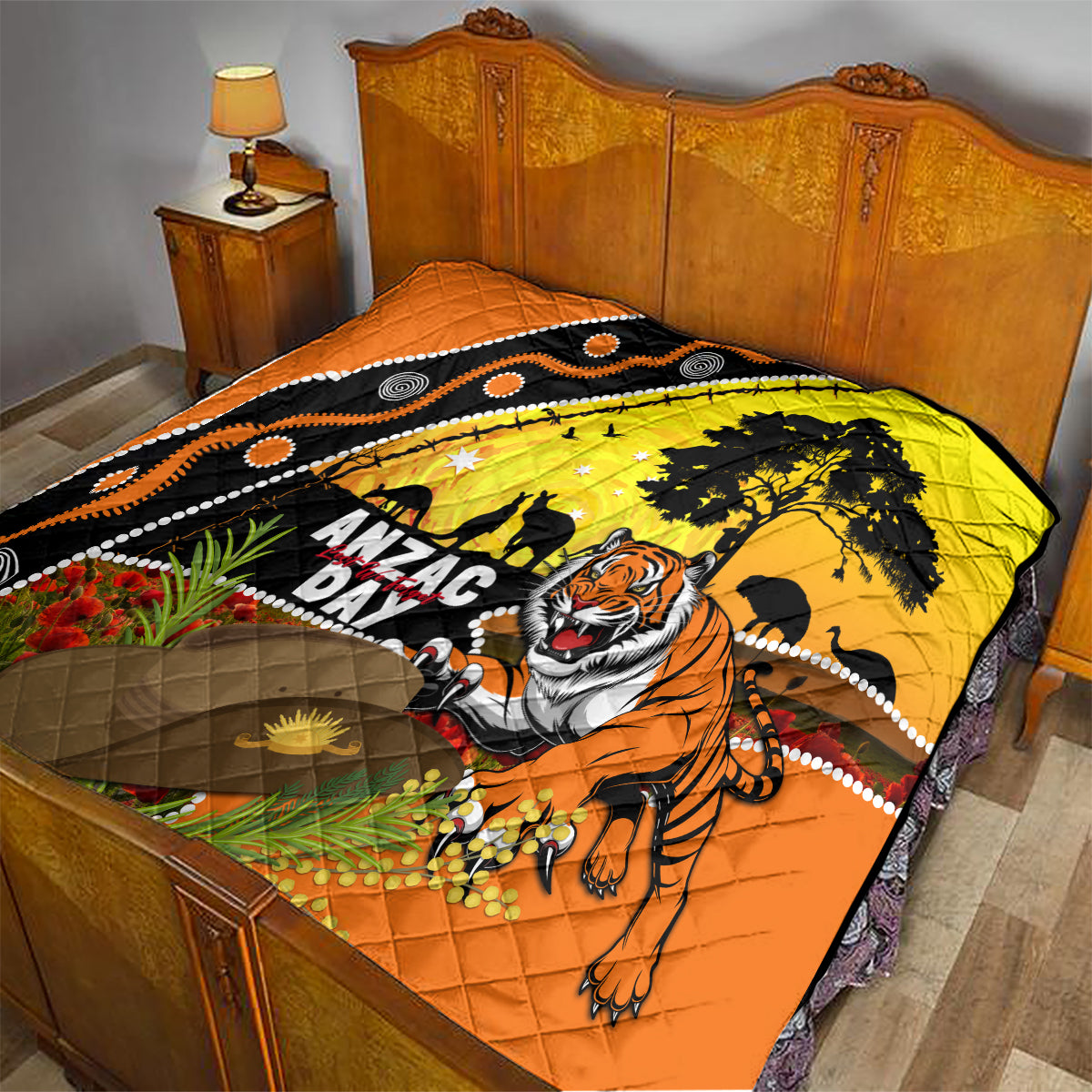 Tigers Rugby ANZAC Day Quilt Wests Mascot Rosemary Starry Night