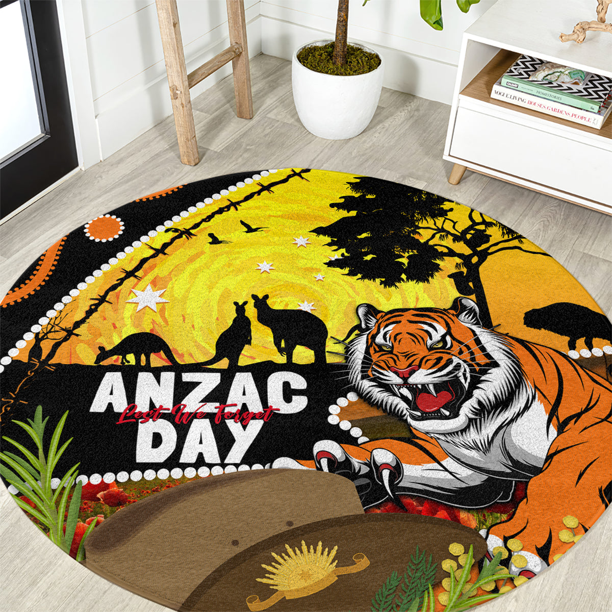 Tigers Rugby ANZAC Day Round Carpet Wests Mascot Rosemary Starry Night