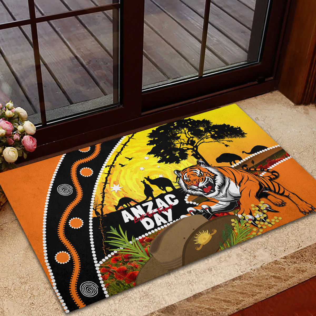 Tigers Rugby ANZAC Day Rubber Doormat Wests Mascot Rosemary Starry Night