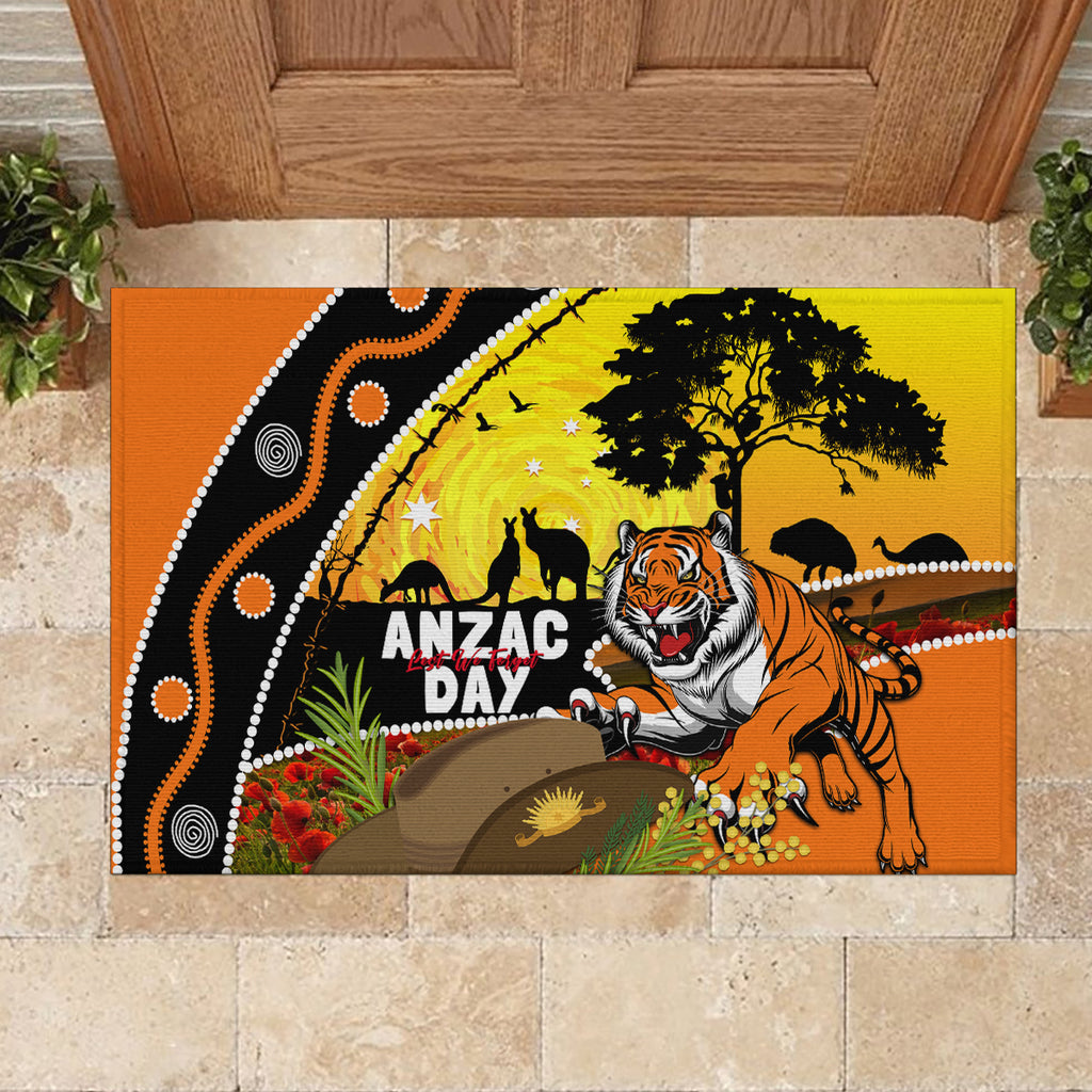 Tigers Rugby ANZAC Day Rubber Doormat Wests Mascot Rosemary Starry Night