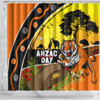 Tigers Rugby ANZAC Day Shower Curtain Wests Mascot Rosemary Starry Night