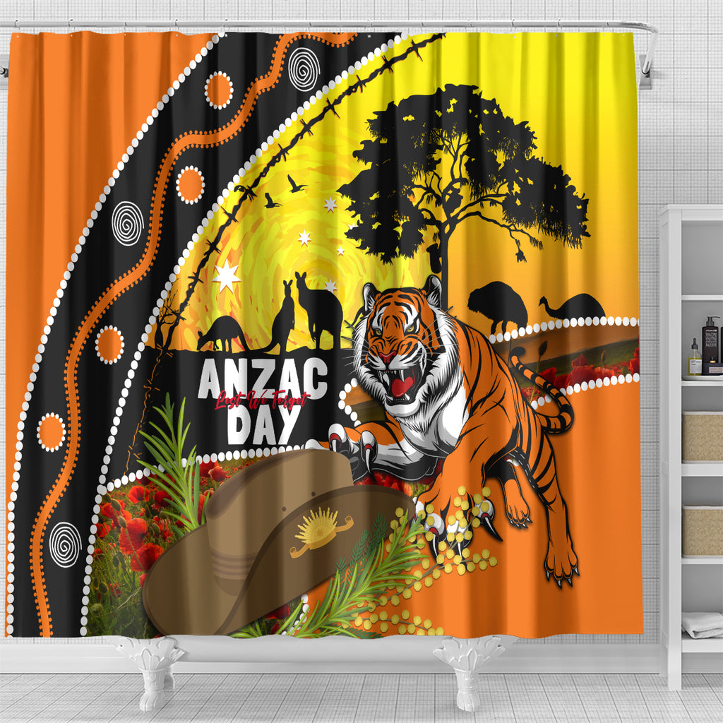 Tigers Rugby ANZAC Day Shower Curtain Wests Mascot Rosemary Starry Night