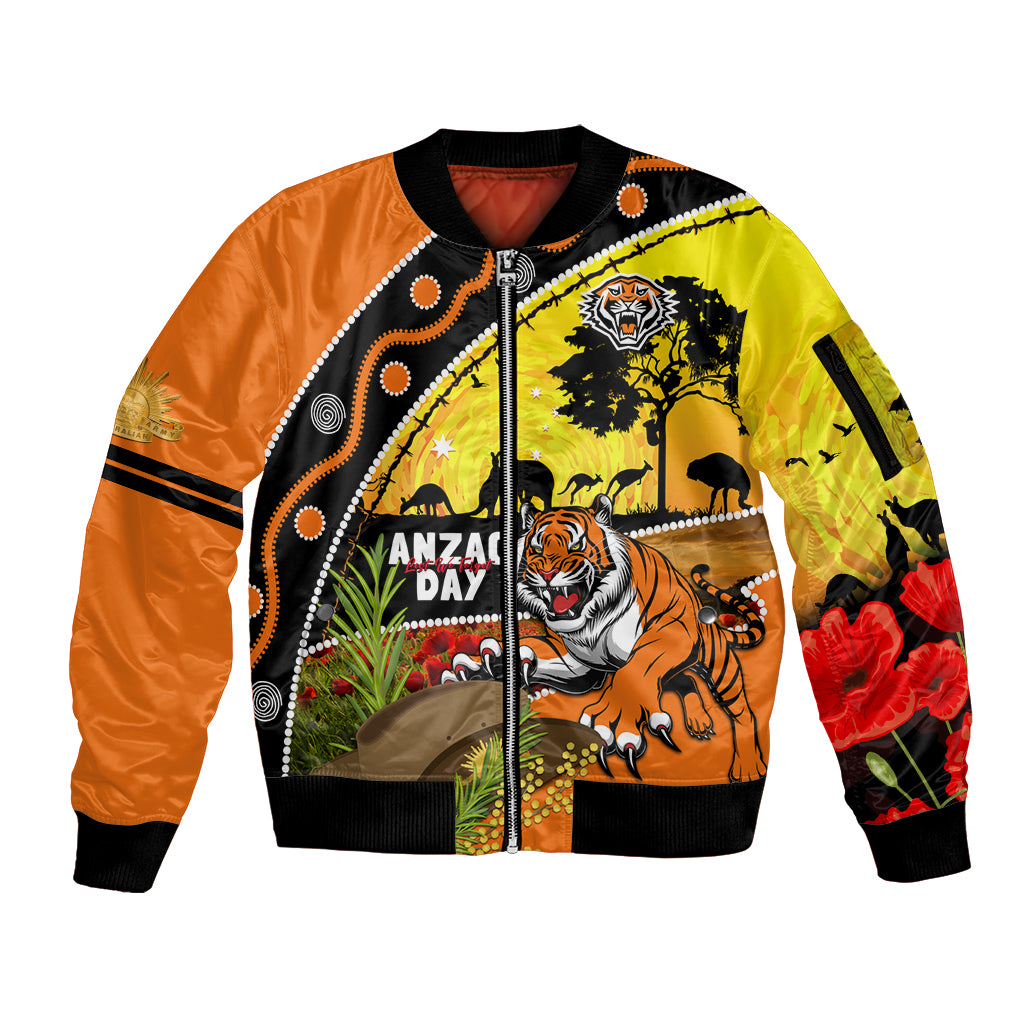 Tigers Rugby ANZAC Day Sleeve Zip Bomber Jacket Wests Mascot Rosemary Starry Night