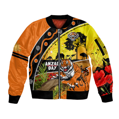 Tigers Rugby ANZAC Day Sleeve Zip Bomber Jacket Wests Mascot Rosemary Starry Night