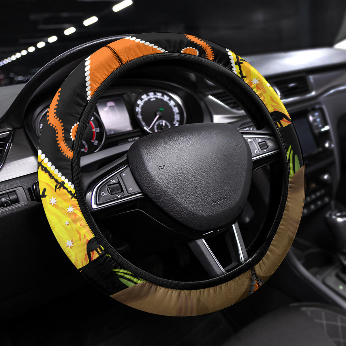 Tigers Rugby ANZAC Day Steering Wheel Cover Wests Mascot Rosemary Starry Night