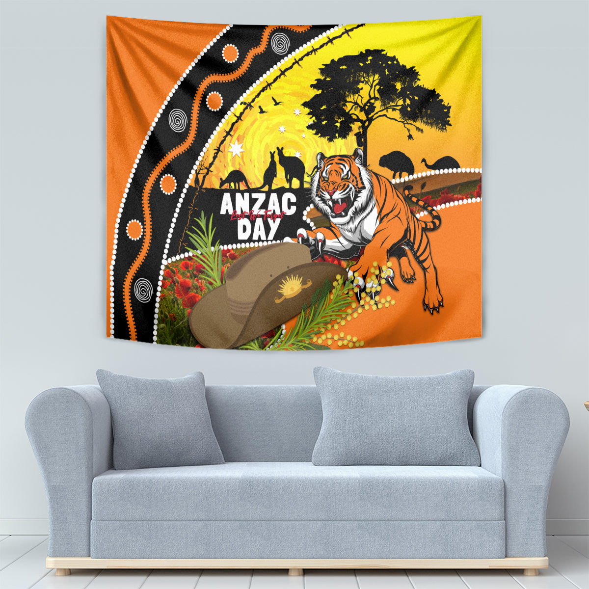 Tigers Rugby ANZAC Day Tapestry Wests Mascot Rosemary Starry Night