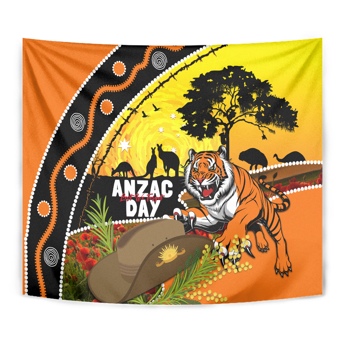 Tigers Rugby ANZAC Day Tapestry Wests Mascot Rosemary Starry Night