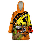 Tigers Rugby ANZAC Day Wearable Blanket Hoodie Wests Mascot Rosemary Starry Night