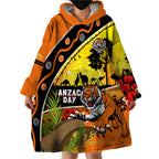 Tigers Rugby ANZAC Day Wearable Blanket Hoodie Wests Mascot Rosemary Starry Night