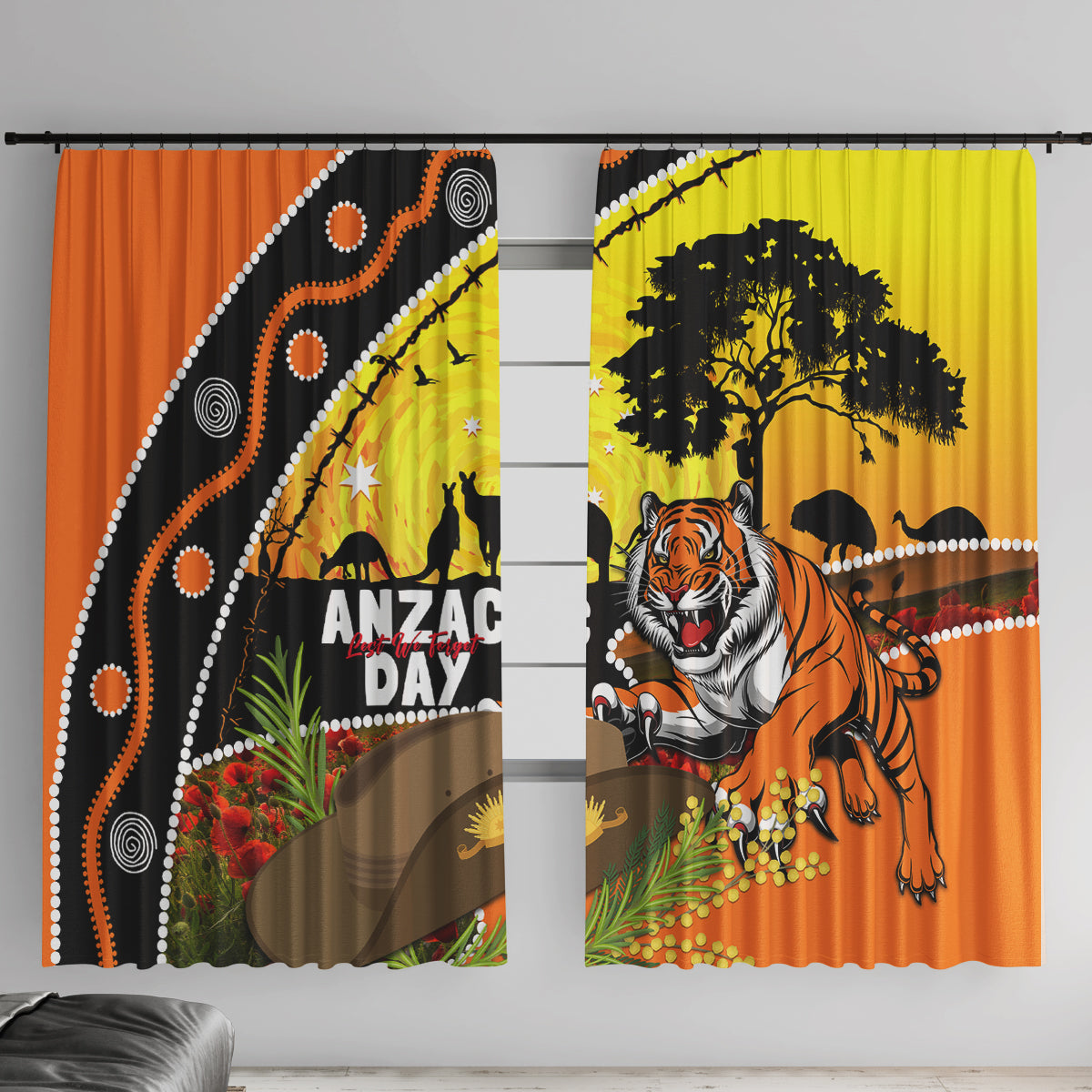 Tigers Rugby ANZAC Day Window Curtain Wests Mascot Rosemary Starry Night