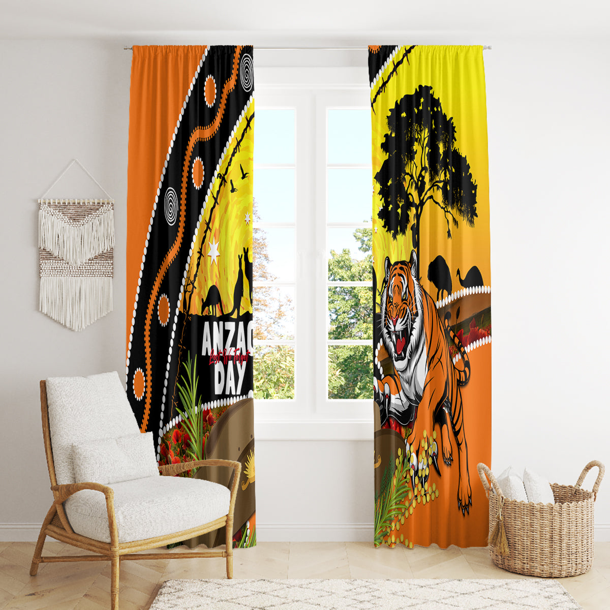 Tigers Rugby ANZAC Day Window Curtain Wests Mascot Rosemary Starry Night