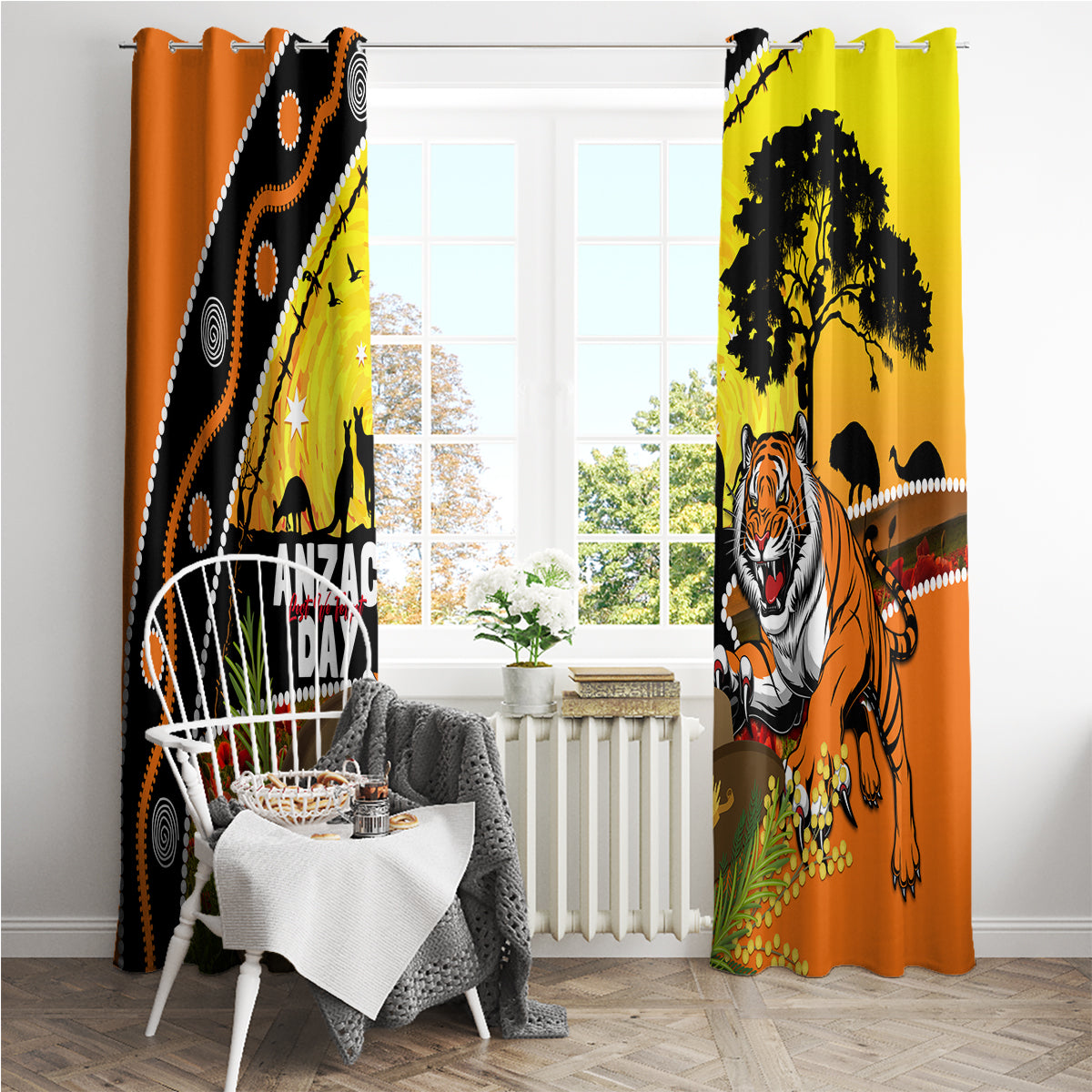 Tigers Rugby ANZAC Day Window Curtain Wests Mascot Rosemary Starry Night
