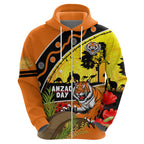 Tigers Rugby ANZAC Day Zip Hoodie Wests Mascot Rosemary Starry Night