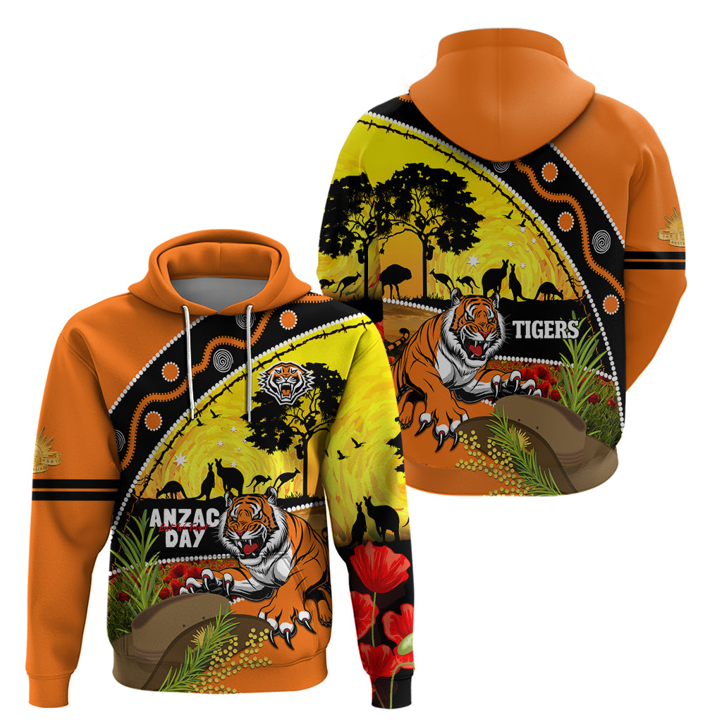 Tigers Rugby ANZAC Day Zip Hoodie Wests Mascot Rosemary Starry Night
