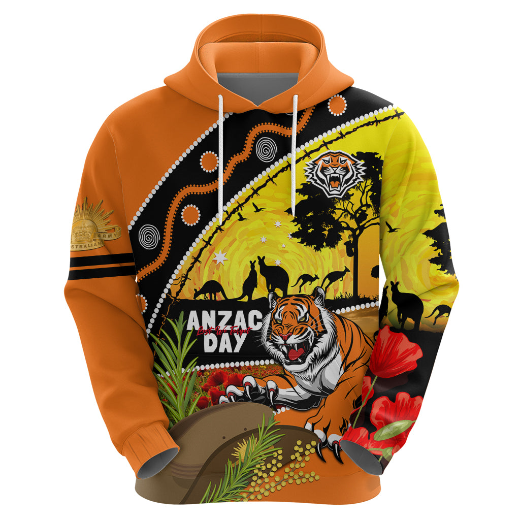 Tigers Rugby ANZAC Day Zip Hoodie Wests Mascot Rosemary Starry Night