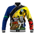 Warriors Rugby ANZAC Day Baseball Jacket New Zealand Wahs Tiki Mascot Rosemary Starry Night