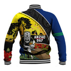 Warriors Rugby ANZAC Day Baseball Jacket New Zealand Wahs Tiki Mascot Rosemary Starry Night