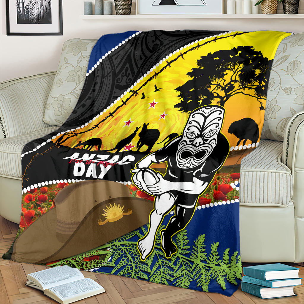 Warriors Rugby ANZAC Day Blanket New Zealand Wahs Tiki Mascot Rosemary Starry Night