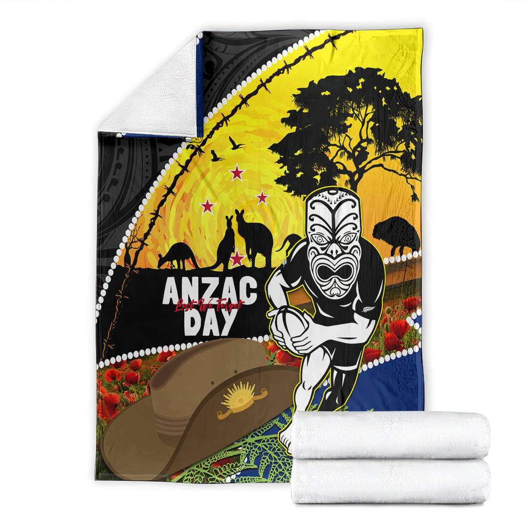 Warriors Rugby ANZAC Day Blanket New Zealand Wahs Tiki Mascot Rosemary Starry Night