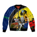 Warriors Rugby ANZAC Day Bomber Jacket New Zealand Wahs Tiki Mascot Rosemary Starry Night
