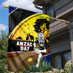 Warriors Rugby ANZAC Day Garden Flag New Zealand Wahs Tiki Mascot Rosemary Starry Night