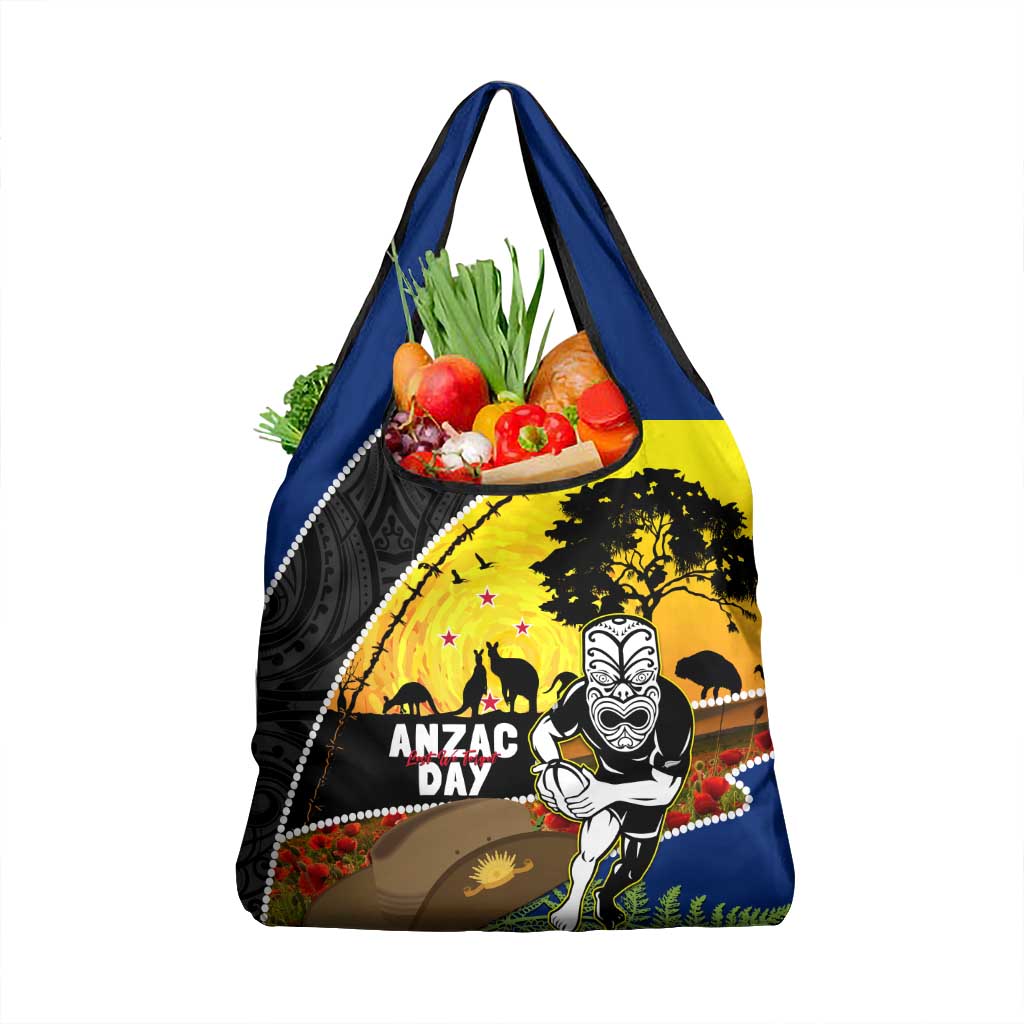 Warriors Rugby ANZAC Day Grocery Bag New Zealand Wahs Tiki Mascot Rosemary Starry Night