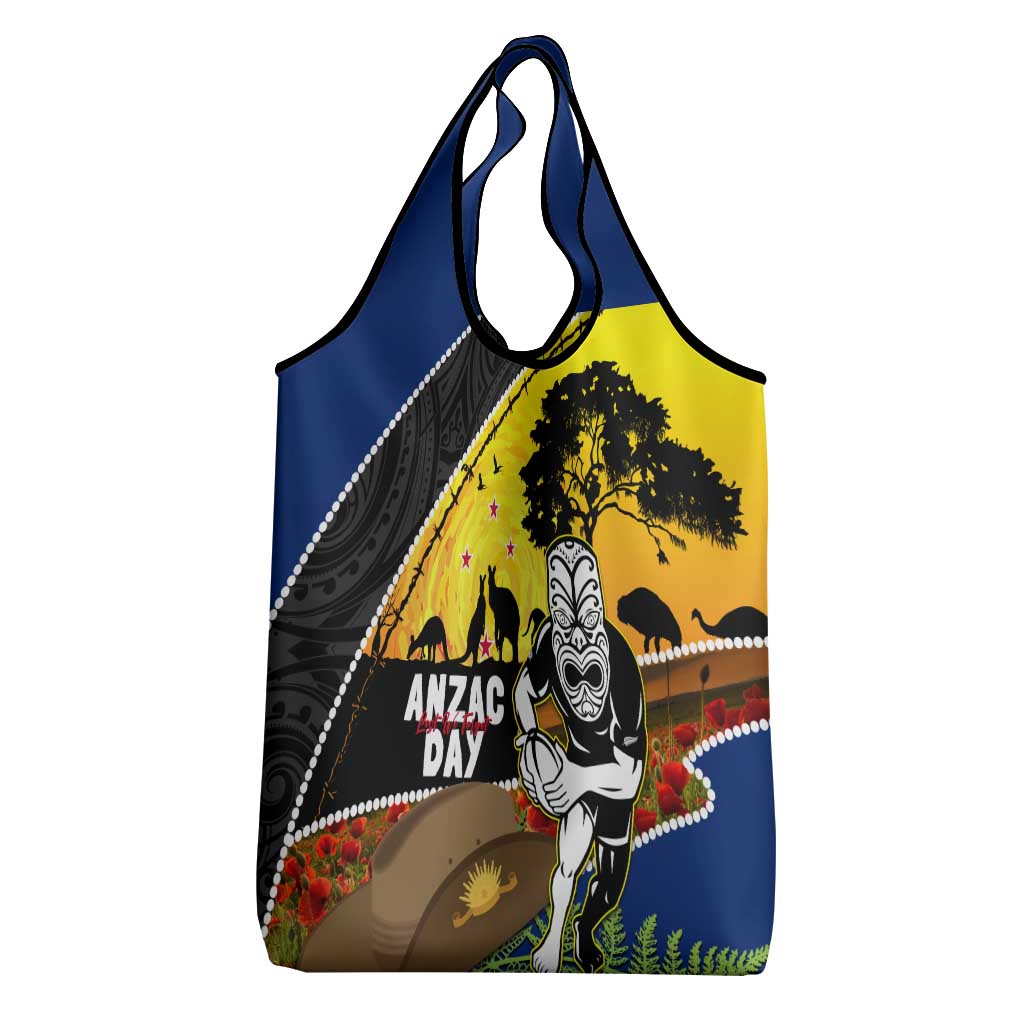 Warriors Rugby ANZAC Day Grocery Bag New Zealand Wahs Tiki Mascot Rosemary Starry Night