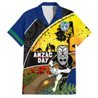 Warriors Rugby ANZAC Day Hawaiian Shirt New Zealand Wahs Tiki Mascot Rosemary Starry Night