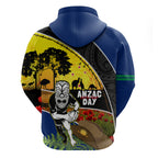 Warriors Rugby ANZAC Day Hoodie New Zealand Wahs Tiki Mascot Rosemary Starry Night