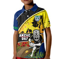 Warriors Rugby ANZAC Day Kid Polo Shirt New Zealand Wahs Tiki Mascot Rosemary Starry Night