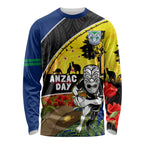 Warriors Rugby ANZAC Day Long Sleeve Shirt New Zealand Wahs Tiki Mascot Rosemary Starry Night