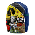 Warriors Rugby ANZAC Day Long Sleeve Shirt New Zealand Wahs Tiki Mascot Rosemary Starry Night