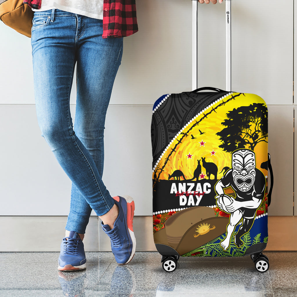 Warriors Rugby ANZAC Day Luggage Cover New Zealand Wahs Tiki Mascot Rosemary Starry Night