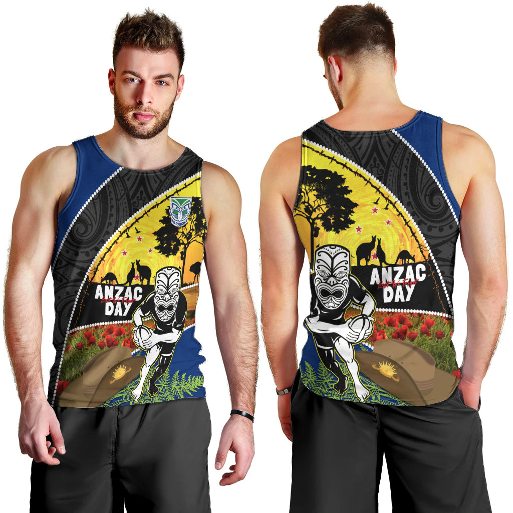 Warriors Rugby ANZAC Day Men Tank Top New Zealand Wahs Tiki Mascot Rosemary Starry Night
