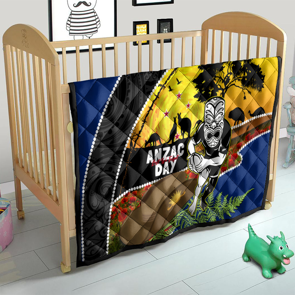 Warriors Rugby ANZAC Day Quilt New Zealand Wahs Tiki Mascot Rosemary Starry Night