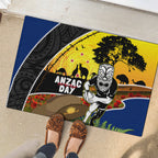 Warriors Rugby ANZAC Day Rubber Doormat New Zealand Wahs Tiki Mascot Rosemary Starry Night