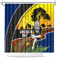 Warriors Rugby ANZAC Day Shower Curtain New Zealand Wahs Tiki Mascot Rosemary Starry Night