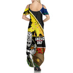 Warriors Rugby ANZAC Day Summer Maxi Dress New Zealand Wahs Tiki Mascot Rosemary Starry Night