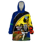 Warriors Rugby ANZAC Day Wearable Blanket Hoodie New Zealand Wahs Tiki Mascot Rosemary Starry Night