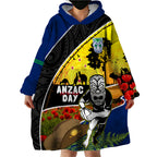 Warriors Rugby ANZAC Day Wearable Blanket Hoodie New Zealand Wahs Tiki Mascot Rosemary Starry Night