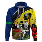 Warriors Rugby ANZAC Day Zip Hoodie New Zealand Wahs Tiki Mascot Rosemary Starry Night