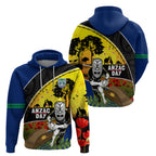 Warriors Rugby ANZAC Day Zip Hoodie New Zealand Wahs Tiki Mascot Rosemary Starry Night