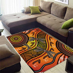 Australian Dragonfly Indigenous Art Area Rug